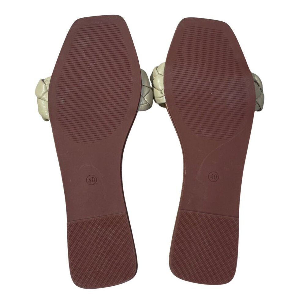 Trish Lucia Braided Slide Sandal Light Tan Size 40 (9) Square Toe - Picture 6 of 8